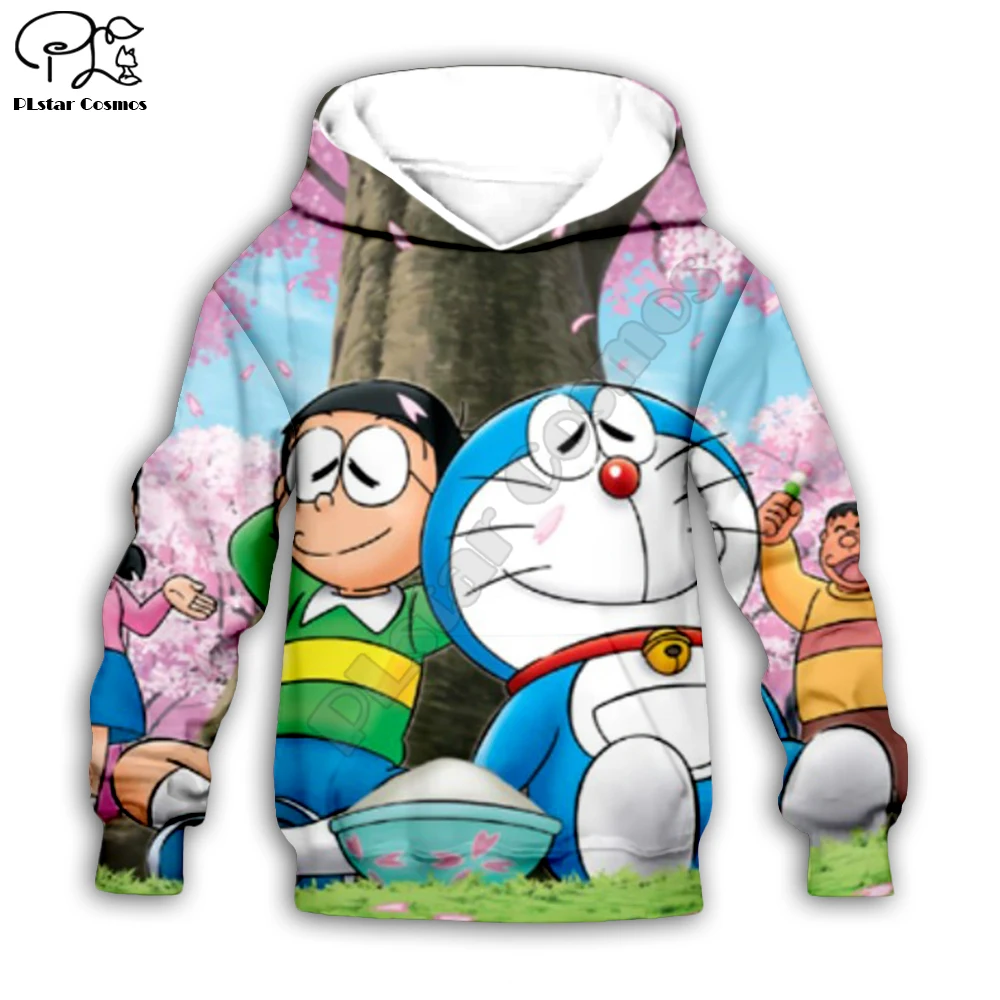 Doraemon/толстовки с 3d принтом детский пуловер на молнии толстовка аниме для
