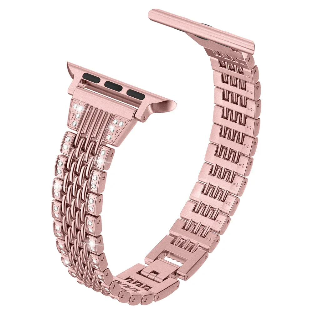 Металлический Блестящий ювелирный ремень для Apple Watch ремешок 5 38 мм 42 женский