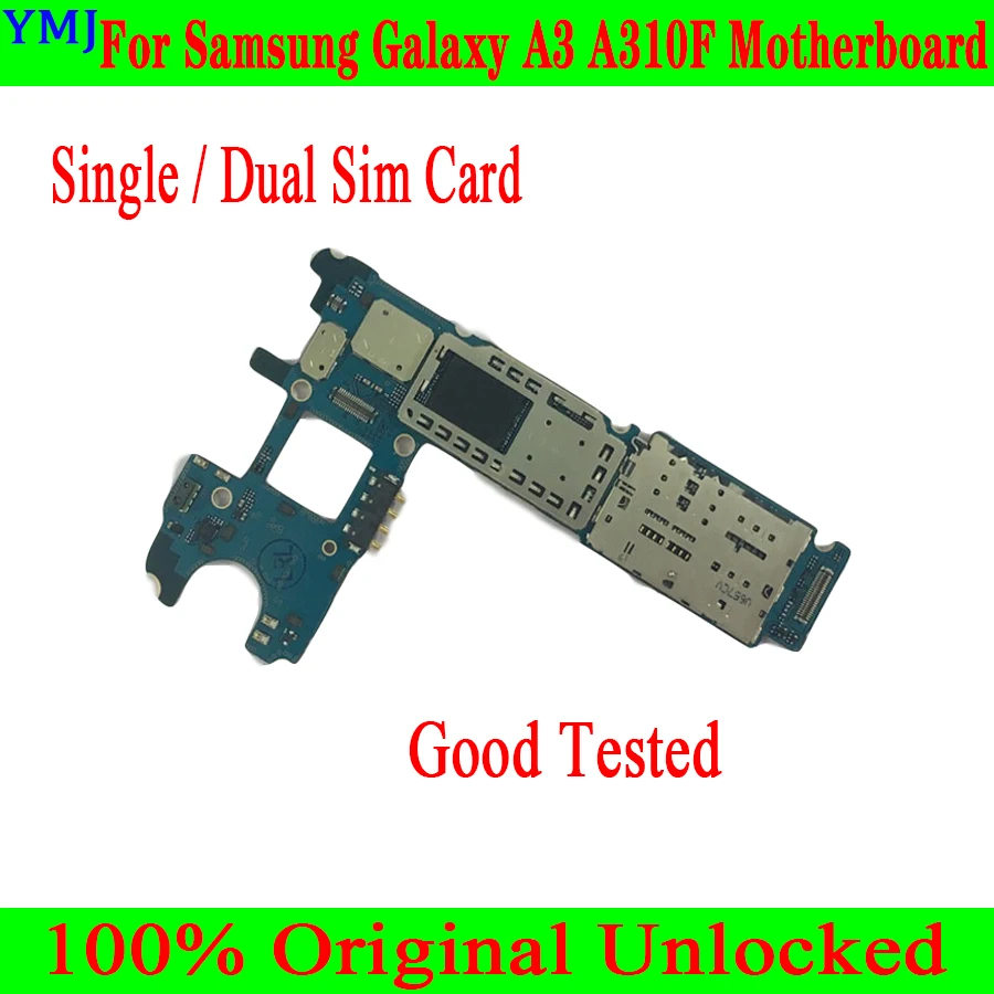 Одна/две Sim карты для материнской платы Samsung Galaxy A3 A310F 100% Оригинальный