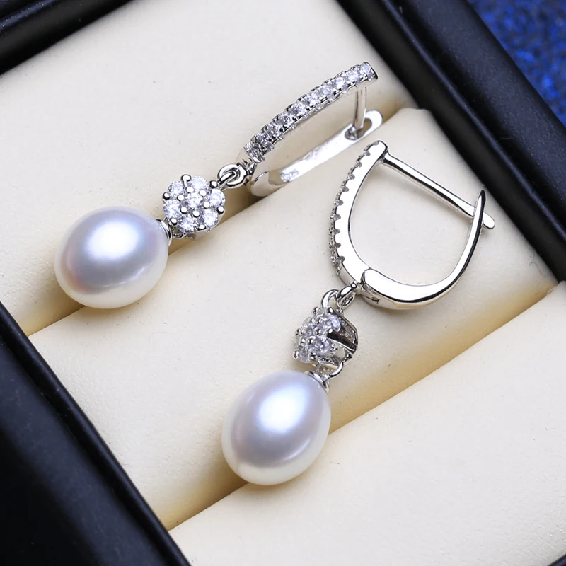 

FENASY Natural Freshwater Pearl Earrings For Women Classic 925 Sterling Silver Long Earrings Luxury Wedding Engagement Jewelry