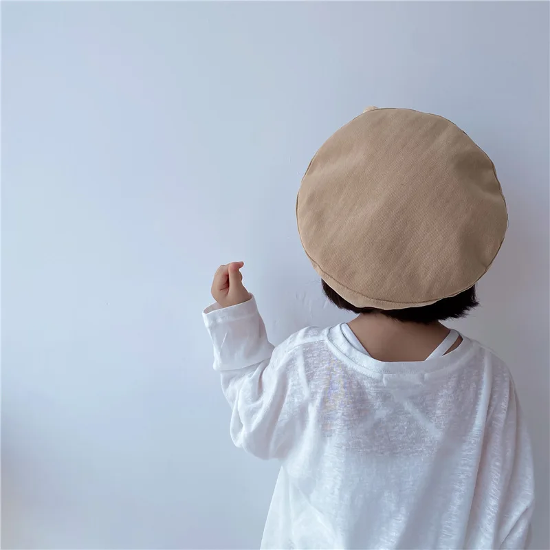 New Children Berets Hats Autumn Winter Girls Beanies Plush Bear Accessories Kids Baby Cap Cotton Toddler Party Hat 2-6 Years | Детская