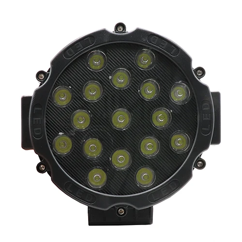 1X BLACK Niscarda 7 дюймов 12V 24V черный круглый 51 Вт точечная Светодиодная рабочая лампа дальнего света светильник бар для внедорожных рабочими электрическими схемами внедорожный 4x4 4WD Лодка внедорожник Грузовик Джип - Цвет: 1X BLACK