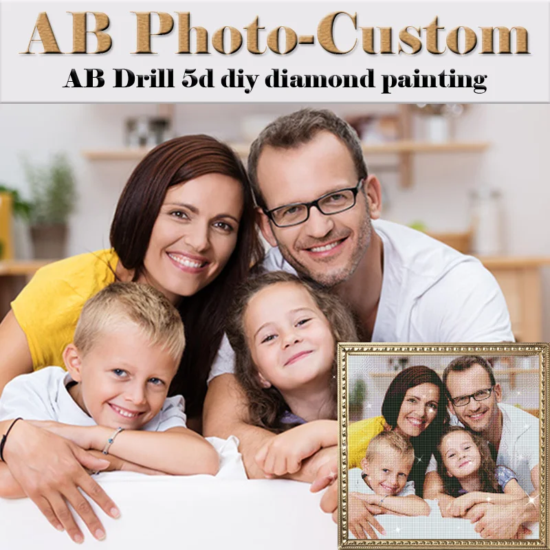 

AB Driill Diamond Painting Photos Custom Full Square/Round Diamond Mosaic Picture of Rhinestones Round Diamond Embroidery Sale