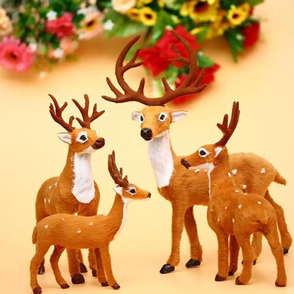 

1pc 15cm/20cm/25cm Simulation Deer Plush Toy Sika Deer Decoration Kids Animal Decoration Doll Doll Christmas Toy Christmas T4E0