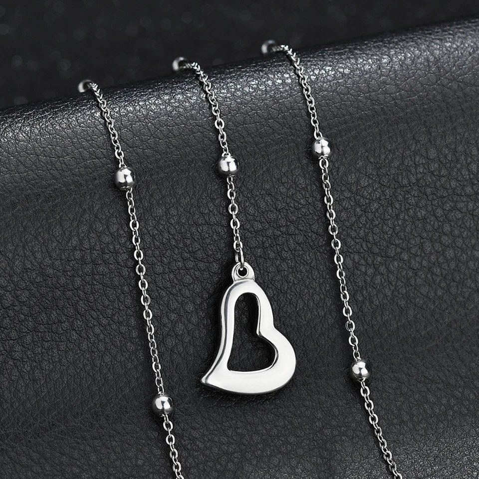 Серебряная цепочка из нержавеющей стали ожерелье ручной Hamsa Moon сердце крест слон