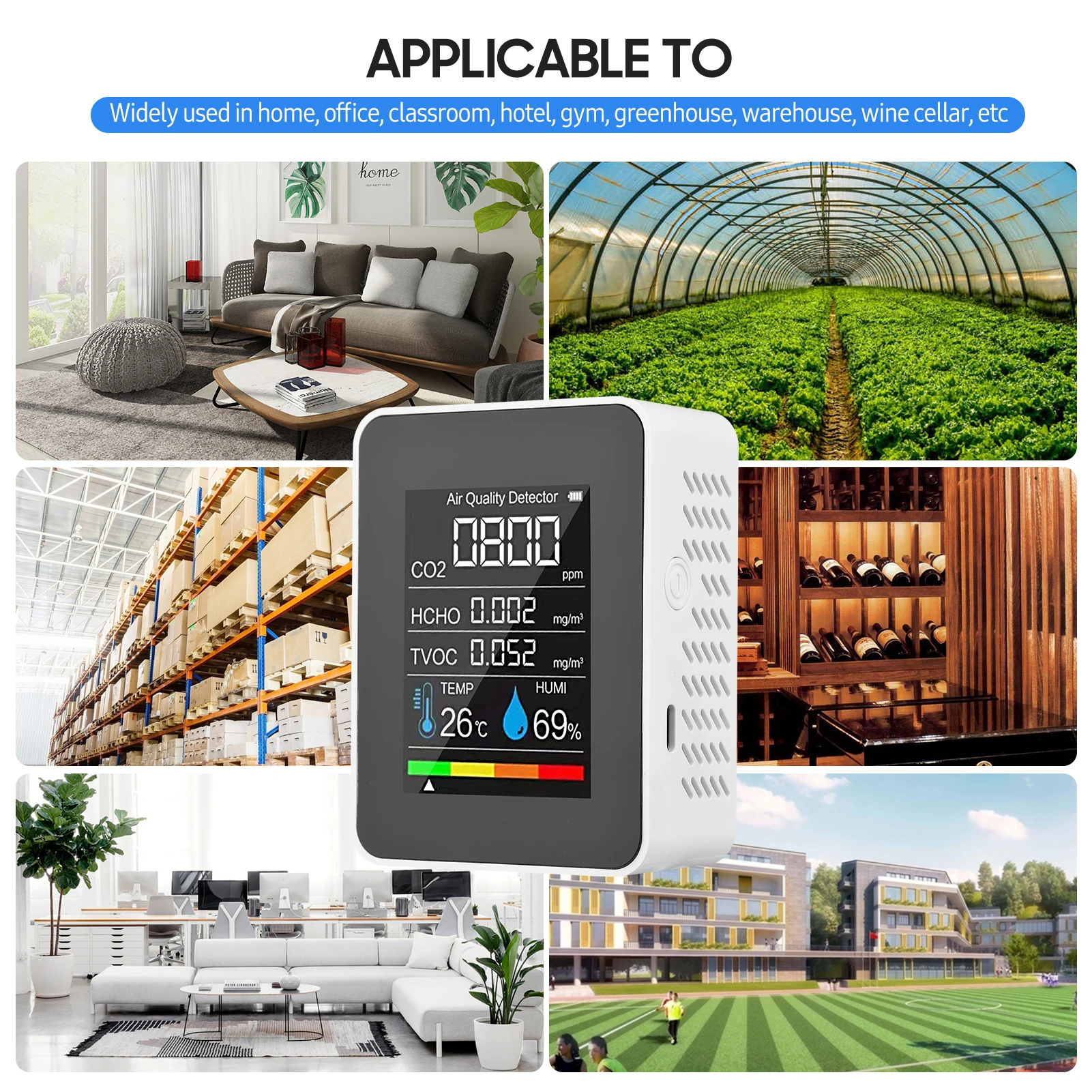 Портативный тестер формальдегида HCHO TVOC 5 в 1 | Инструменты