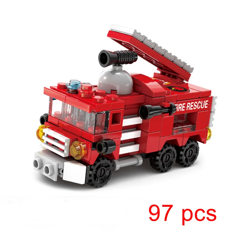 Автоматический робот модель автомобиля строительные блоки скорой помощи кран