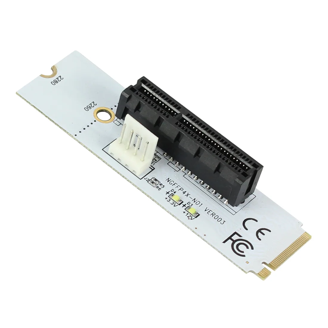 M.2 к PCI E 4X Riser Card M2 ключ M PCIe X4 адаптер с Светодиодный индикатор напряжения NGFF riser для