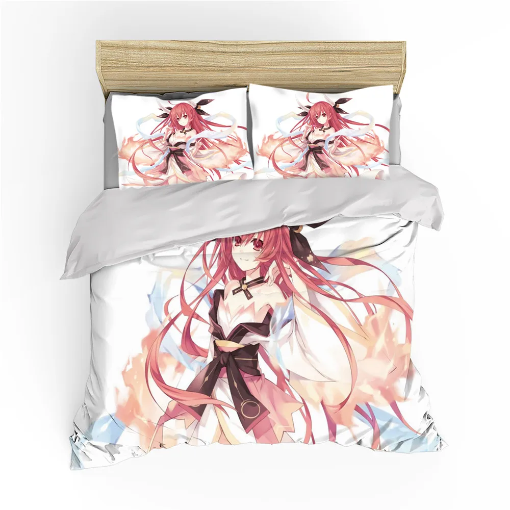 

Fashion Color Daily Print Bedding Cover 3D Animation Teen Down Quilt Cover Pillowcase Single And Double Size Bedding