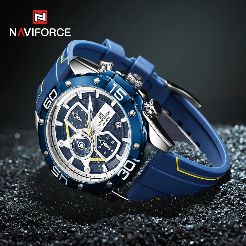 Часы наручные NAVIFORCE Мужские кварцевые с хронографом спортивные брендовые
