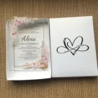 10 шт., акриловые Пригласительные открытки с цветочным принтом, элегантные свадебные открытки