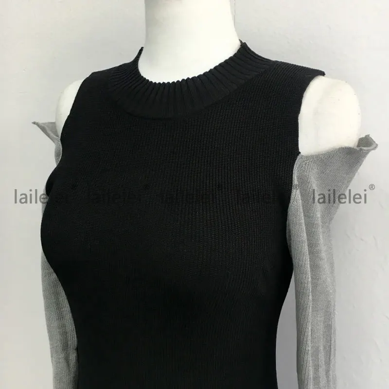 

Off shoulder Long Slveen O-neck Knitted Mini Women's Dress Sexy Party Bodycon Short Vestidos Spring 2021 summer chic Robe Femme