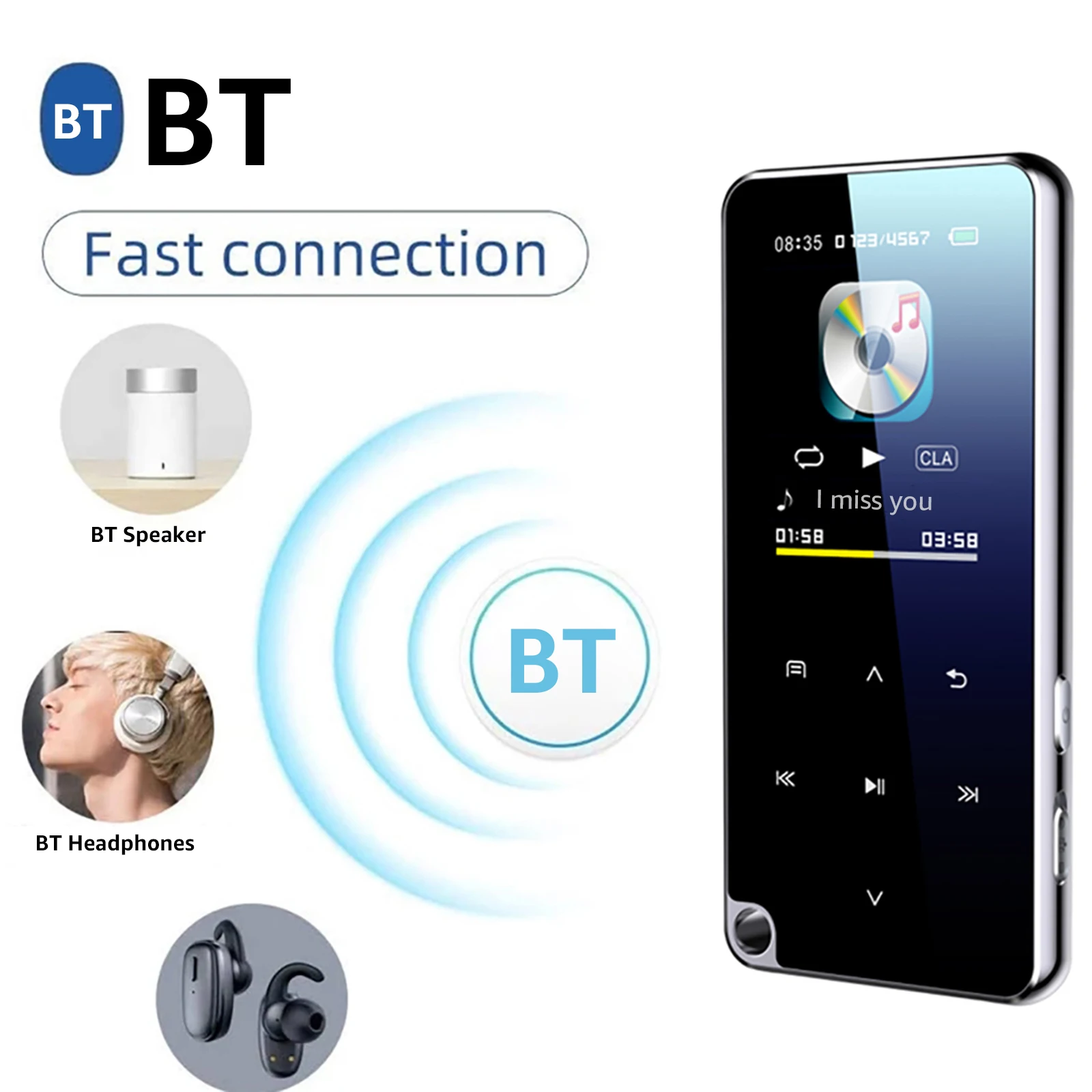 M25 BT MP3 Музыка Видео плеер Lossless HiFi Звук 1 8 дюймов OLED Экран с FM радио Запись Стерео MP4