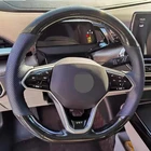 Черный чехол из натуральной кожи и углеродного волокна для Volkswagen VW Atlas Golf 8 Mk8 Jetta Passat B9 Tiguan Sharan