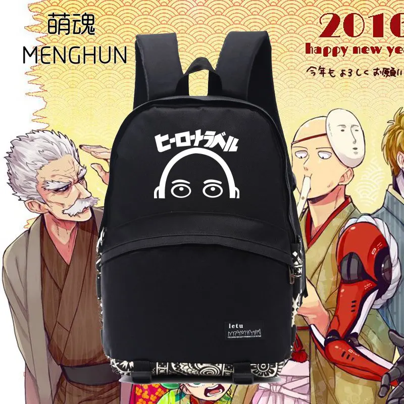 Крутой женский рюкзак в стиле аниме черного цвета