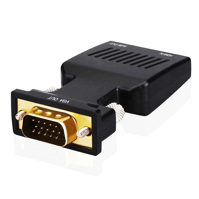 Новый Переходник HDMI мама-VGA папа с аудиоадаптером и поддержкой выхода сигнала 1080P