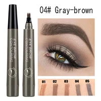 4 points eyebrow pencil 5 colors liquid brow pen dark brown eyebrow pencil lasting waterproof eye makeup tattoo pen cosmetic