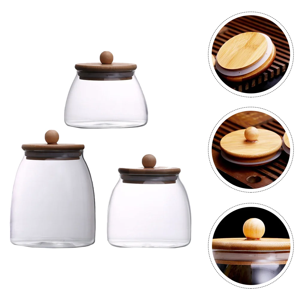 3 шт. стеклянные чайные канистры многофункциональные банки для орехов с