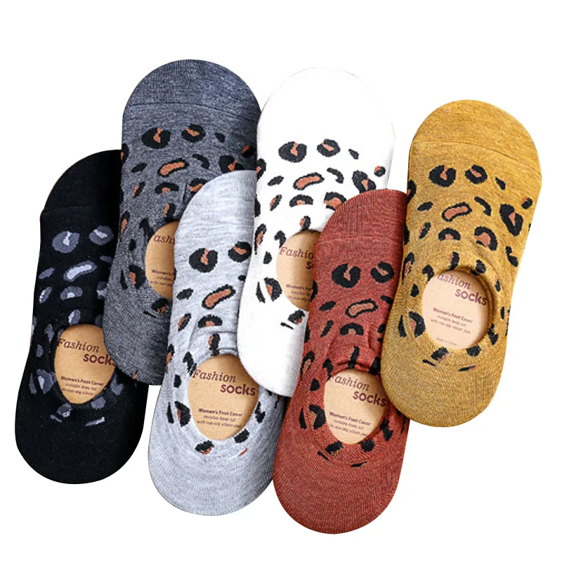 

Personalized Leopard Women Boat Socks Comfortable Cotton Ankle Socks Female invisible Socks Fashion Wild Shallow Mouth Socks