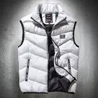 2020 мужской Осенний жилет, куртка, повседневный жилет, куртка без рукавов, мужская хлопковая стеганая жилетка, пальто с воротником-стойкой на молнии размера плюс 4XL