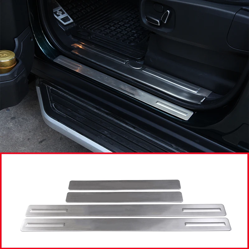 Stainless Steel Car Outside Door Sill Scuff Wear Protector Plates Cover Trim For Land rover Discovery 4 LR4 2010-16 with Logo | Автомобили