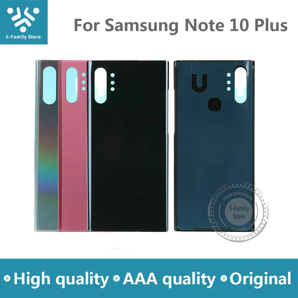 E family оригинальная Задняя стеклянная Замена для Samsung Galaxy Note 10 Plus N975 N975F крышка