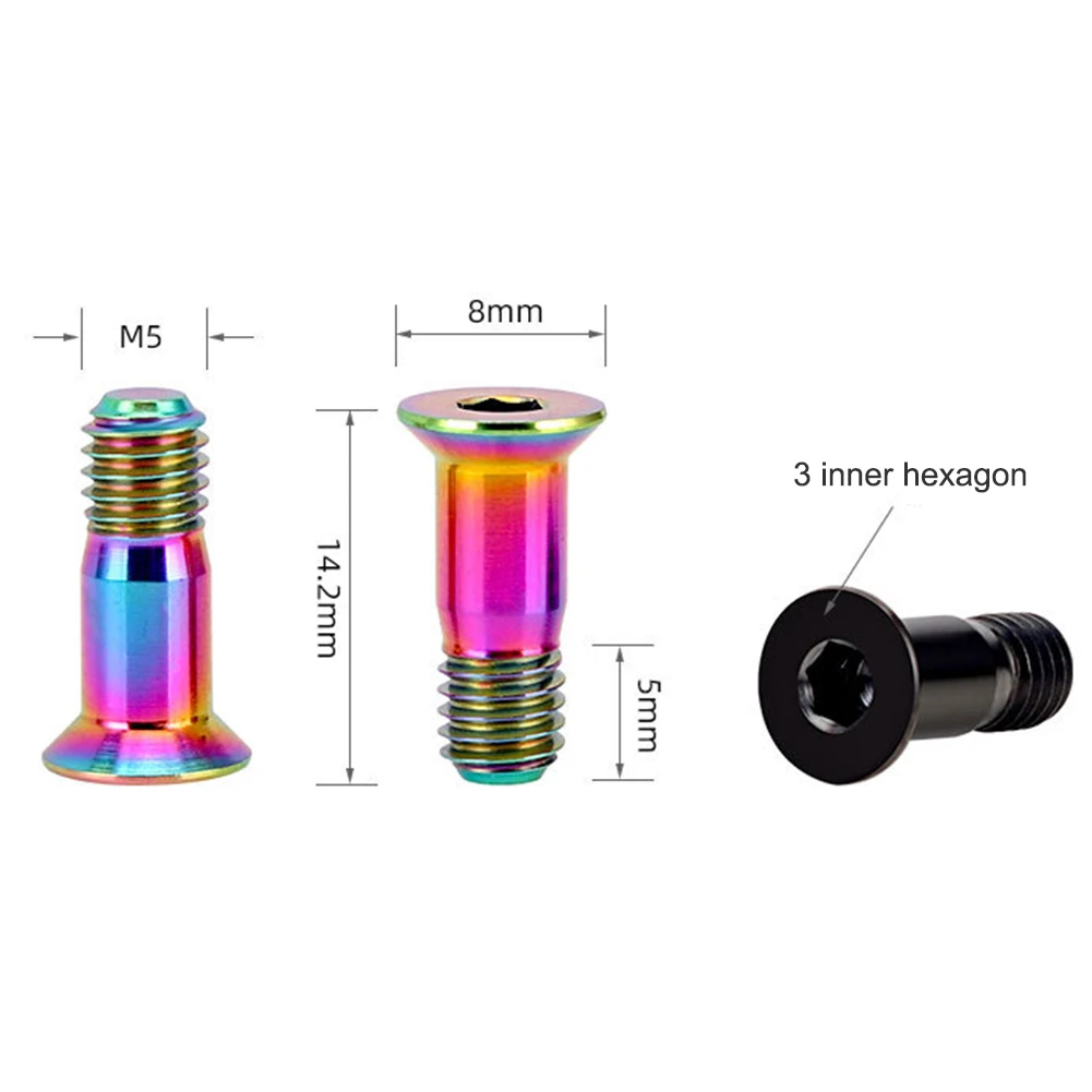

2pcs Allen head titanium alloy bicycle rear derailleur guide sprocket bolt M5x14.2 guide wheel fixed wheel color screw