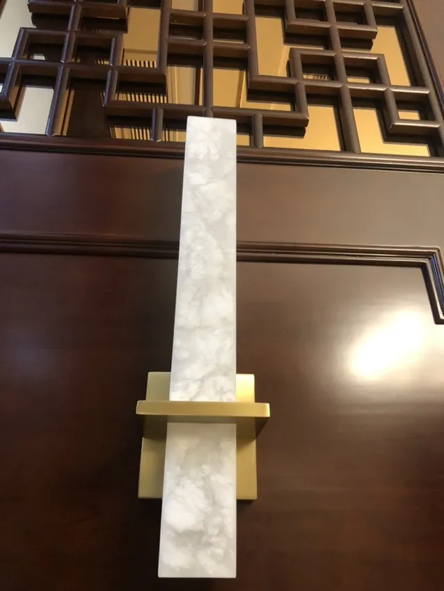 Мраморная настенная лампа новинка Китайский медный настенный светильник для