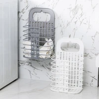 large foldable laundry basket wall mounted plastic hollow out hamper storage basket home bathroom dirty clothes toy organizer