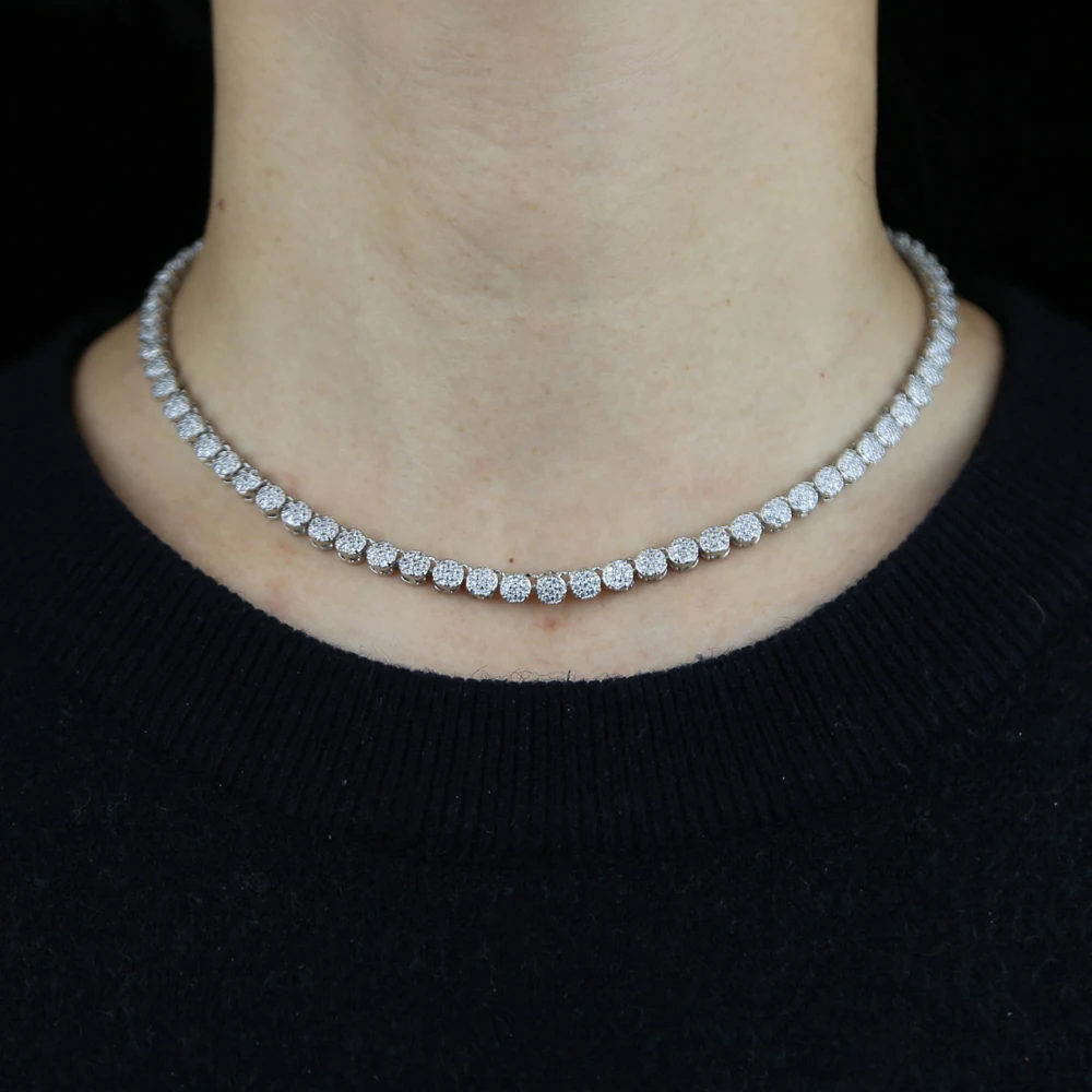 Женское теннисное ожерелье цепочка-чокер с круглыми звеньями 16 дюймов 18 2021 -