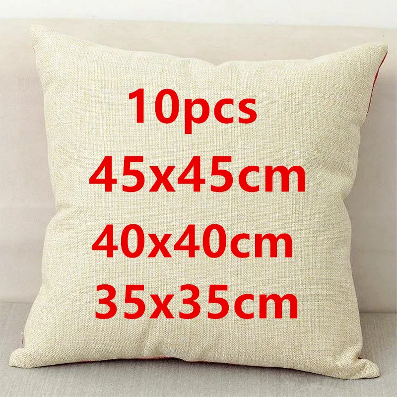 10pcs/lot linen pillowcase Sublimation Blank Pillow case Cotton Linen Cushion Cover DIY Personalized Design
