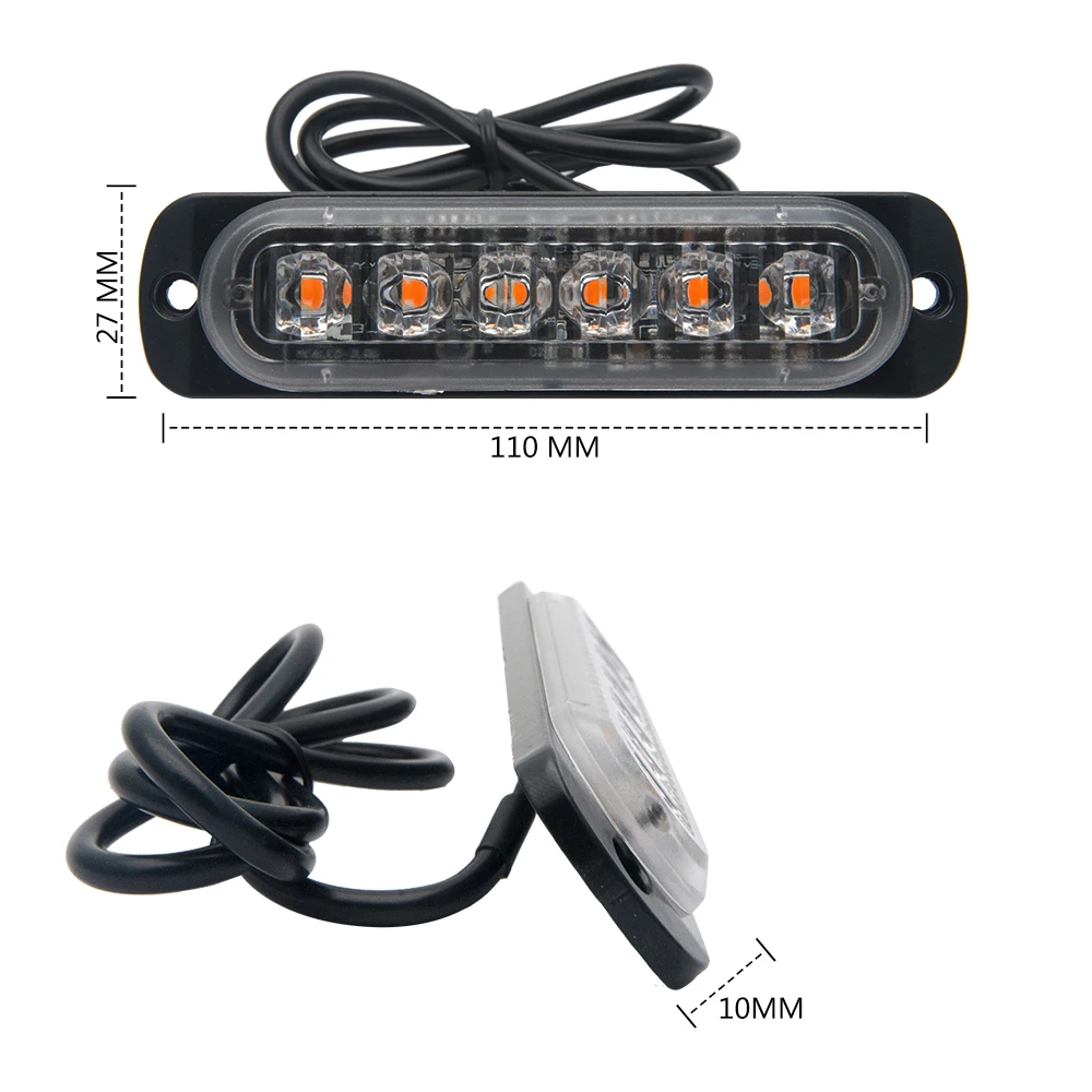 Автоматический светильник ing Янтарный авто мигающий 6LED s Оранжевый гриль пробоя