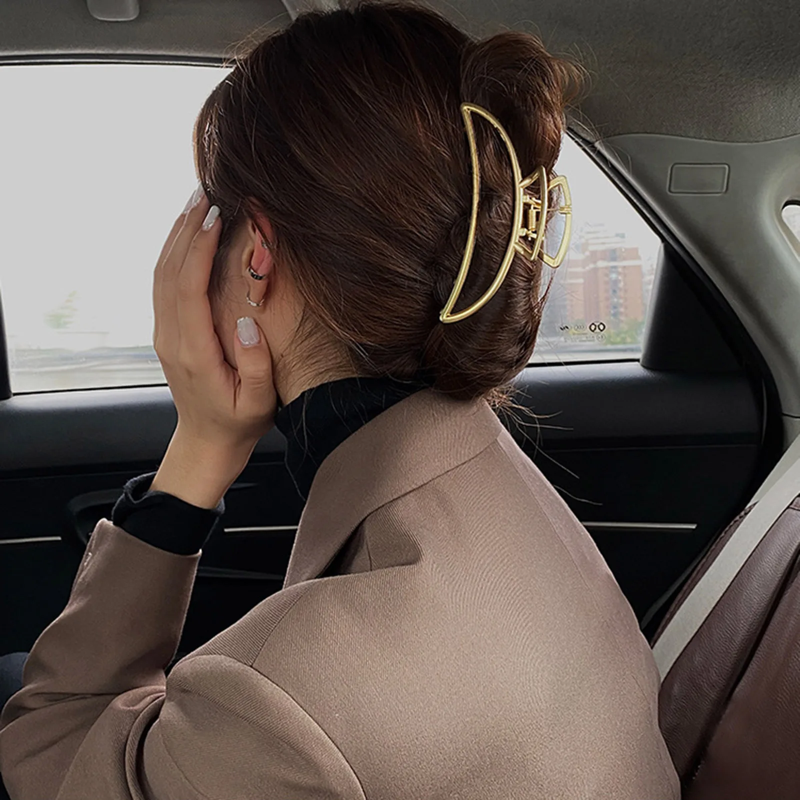Женская крабик для волос элегантная металлическая заколка-краб в Корейском