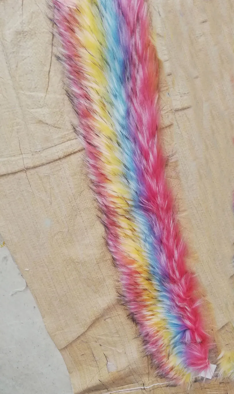 85cmx17cm Высококачественная жаккардовая ткань из искусственного меха енота, войлочная ткань, одежда, аксессуары для обуви, 170 см* 42 см(половина ярда)/шт - Цвет: 85cmx17cm