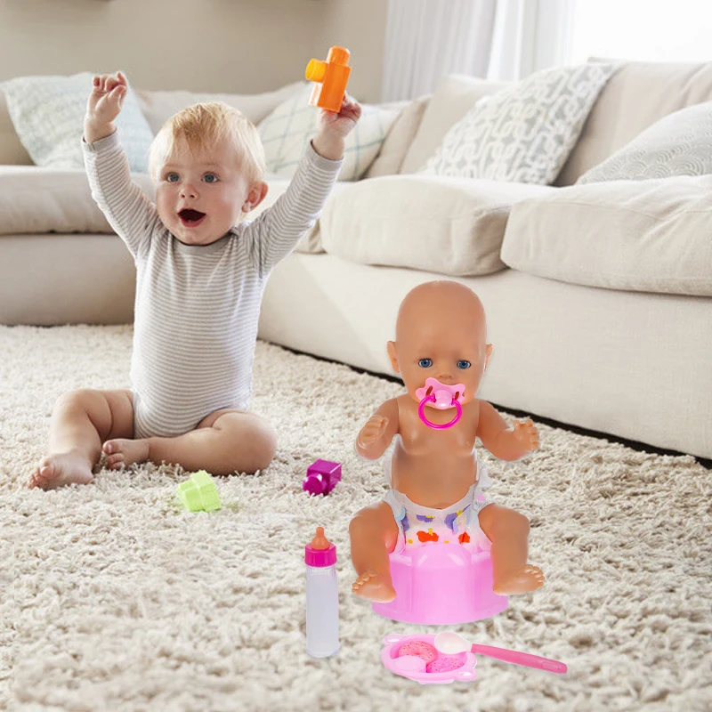 

Baby New Born Fit 17 inch 43cm Doll Accessories 7-piece Baby Bottle Set Toy For Baby Birthday Gift