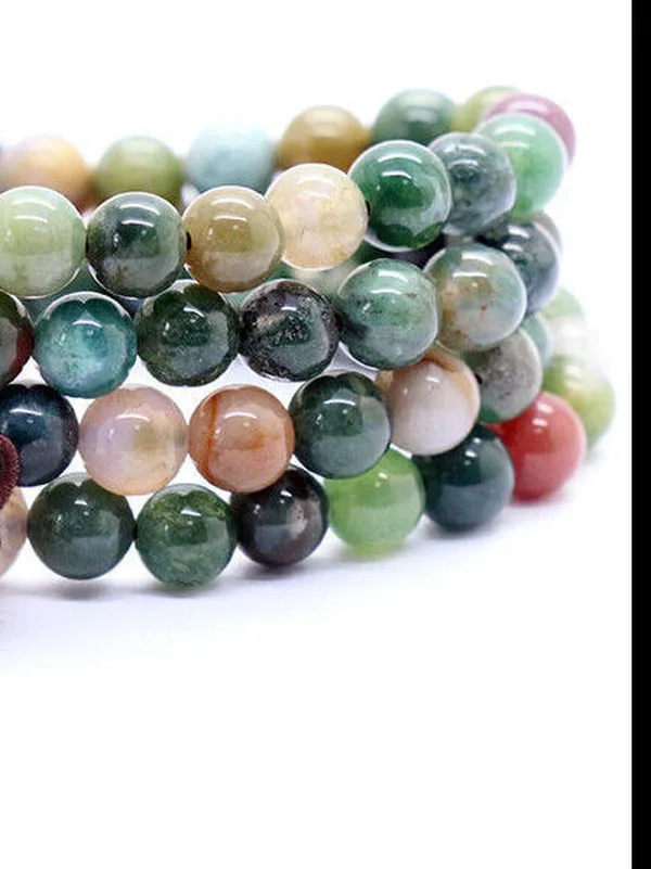 

Natural 8mm stone Buddhist Agate 108 Prayer Beads Mala Bracelet Necklace