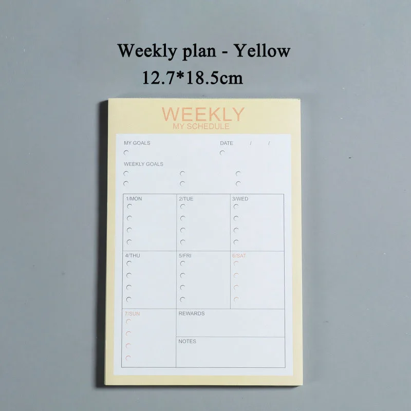 Week Yellow EZONE A4 блокнот с ежемесячным планированием, еженедельный блокнот с планировкой, настольный блокнот для планирования расписания, простой стильный клейкий блокнот для заметок, офисные канцелярские принадлежности - Цвет: Week Yellow