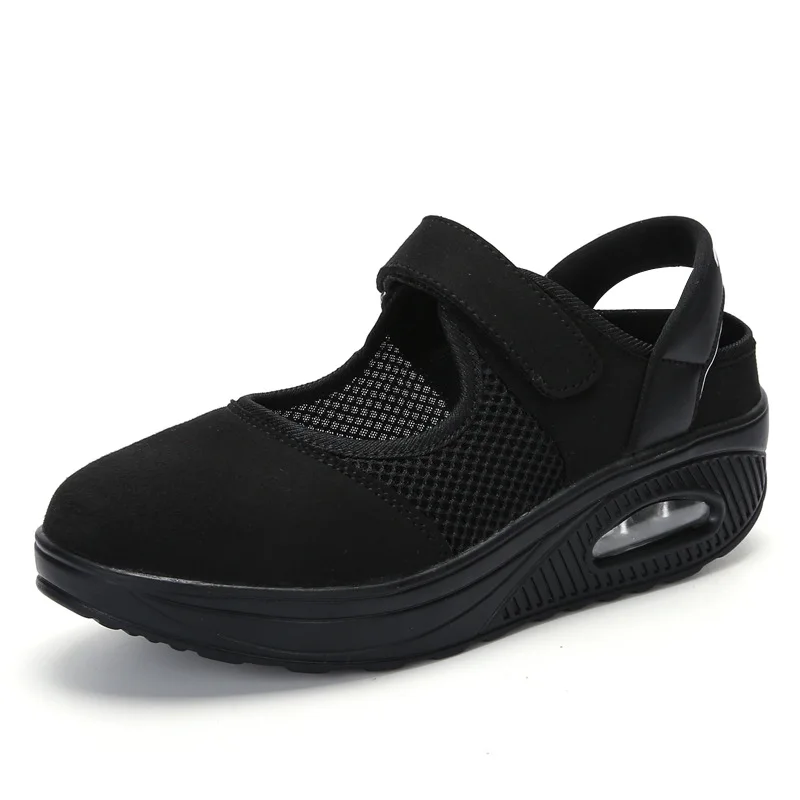 

2021 New Shoes Causal Woman Wedges Platform Sneakers Lace-Up New Breathable Casual Sneakers