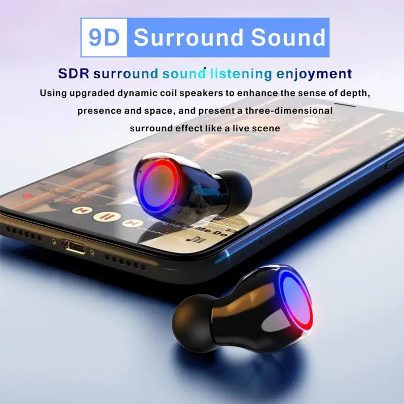 TWS 9D HIFI Беспроводные наушники с шумоподавлением водонепроницаемые Bluetooth 5 0