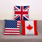 Супермягкие плюшевые наволочки для подушек с американским флагом Великобритании, чехол для диванной подушки