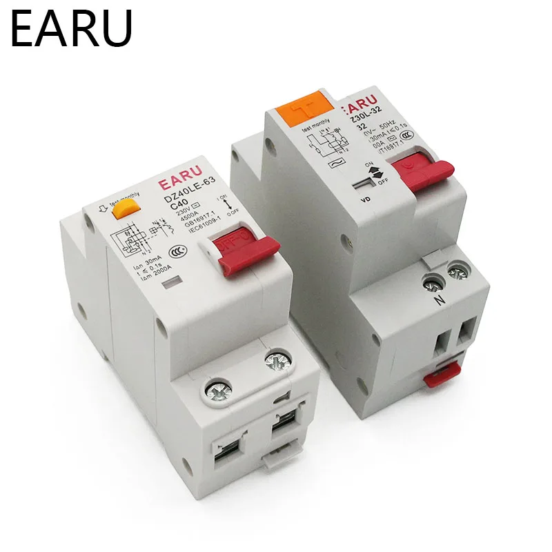 

DZ30L DZ40LE EPNL DPNL 230V 1P+N Residual Current Circuit Breaker With Over And Short Current Leakage Protection RCBO MCB 6-63A