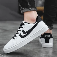 new white men shoes flat leather casual footwear lace up fashion for spring autumn unisex stripe sneakers women 2021