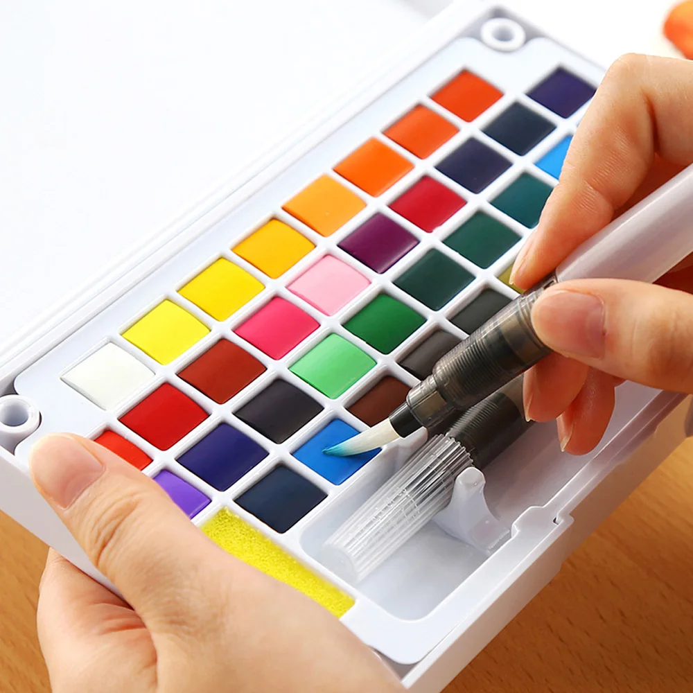 18/24/36 цветов прозрачная однотонная фотовспышка с кистью палитра для учеников