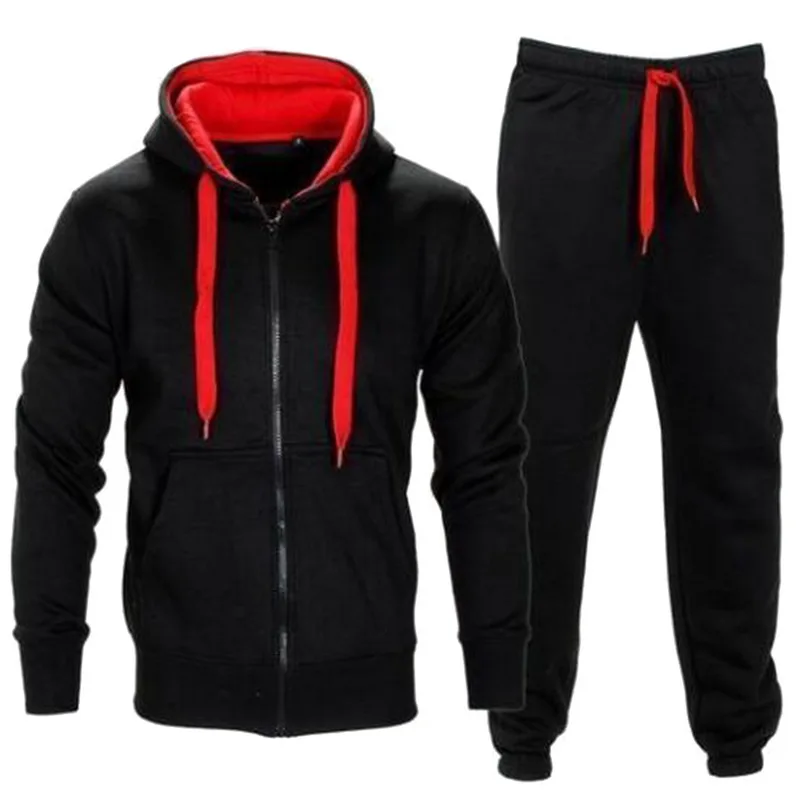 MJARTORIA Tracksuit Men 2019 Autumn Sportwear Fashion Mens Hip Hop Set 2PC Zipper Hooded Sweatshirt Jacket+Pant Suit | Мужская одежда
