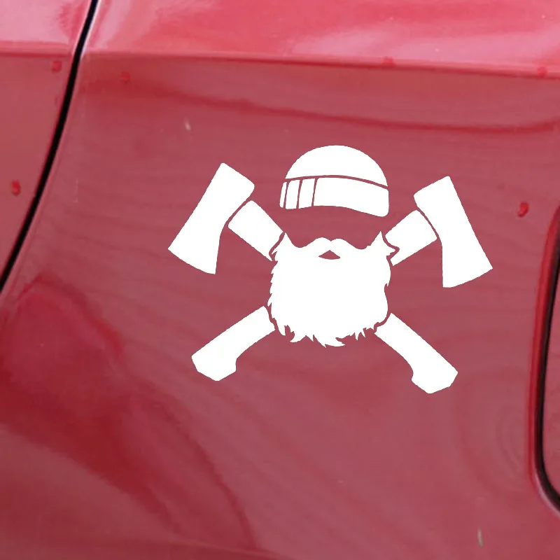 YJZT 17.3X12.8CM Lumberjack Cross Axes Personality Bumper Vinyl Decal Car Stickers C25-0631 |