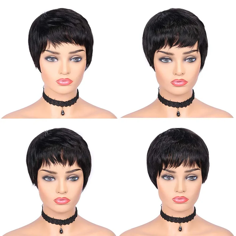 Парики Pixie Cut 150% плотность короткие кружевные передние человеческие волосы