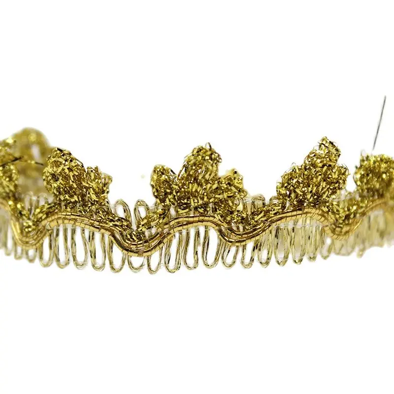 1 ярд последняя Золотая кружевная ткань аппликация кружевной воротник 2 см -