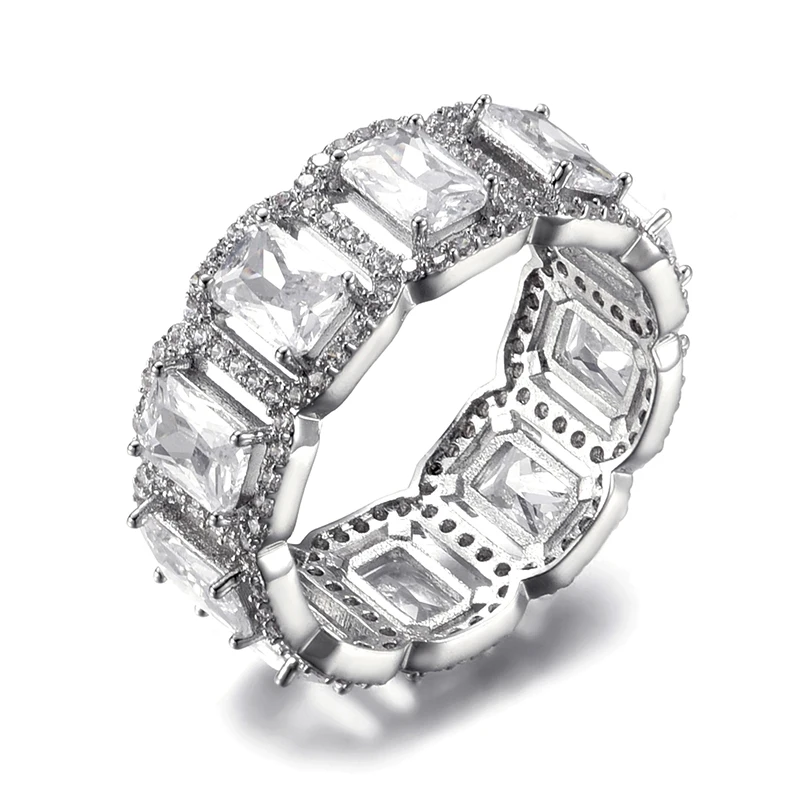 Популярное циркониевое кольцо в стиле хип хоп для мужчин и женщин украшения