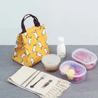 Сумка для ланча с принтом, тканевая сумка для рук, термоизолированная женская сумка для ланча, бенто, контейнер для завтрака, Портативная сумка для хранения пищи для пикника