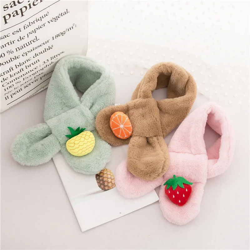 Фото Calymel 2019 New Cute Sweet Child Scarf Autumn And Winter Cartoon Fruit Boys Girls Imitation Rabbit Fur Plush Аксессуары для Calymel 2019 New Cute Sweet Child Scarf Autumn And Winter Cartoon Fruit Boys Girls Imitation Rabbit Fur Plush Аксессуары для